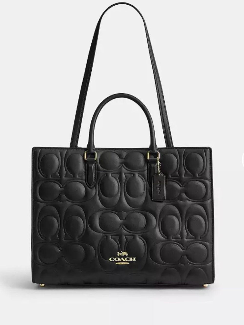🖤NWT Coach Maggie Tote Black Signature Quilted Leather Tote🖤